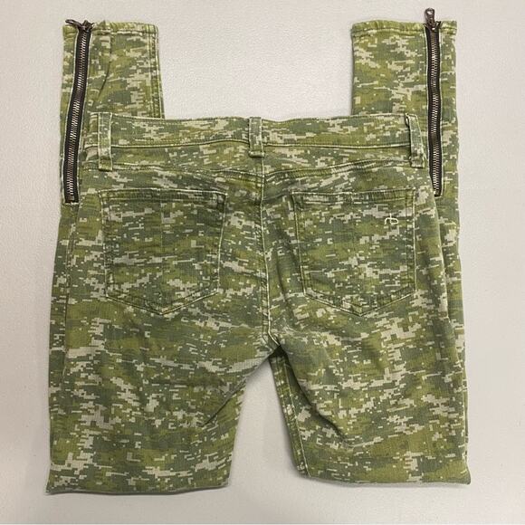Rag & Bone For Intermix Camo Army Pant Skinny Jeans Zip Side Green Pockets Sz 26 - Picture 6 of 8